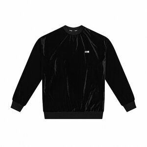 Team Wang Metal Embossed Letter Velvet Long-Sleeved Sweatshirt